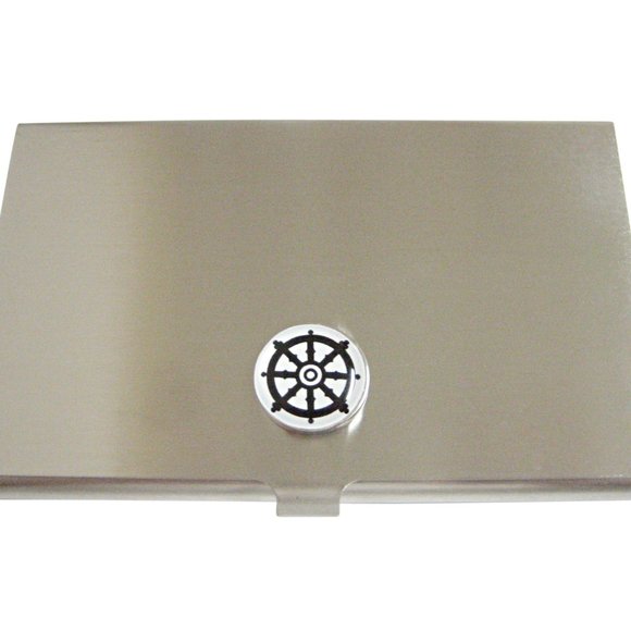 Buddhist Wheel of Dharma Business Card Holder